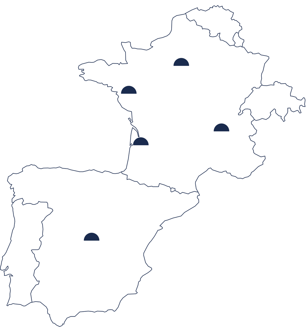 Localisation des showroom de work with island